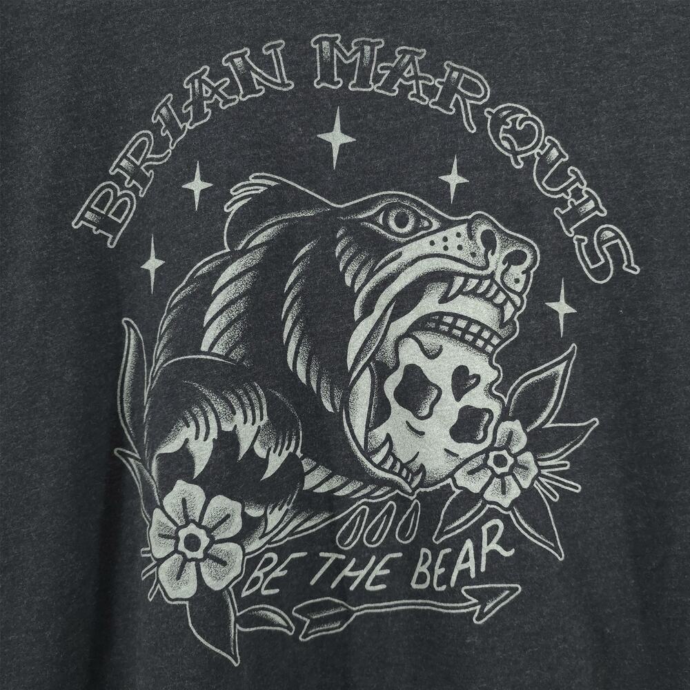 Next Level Womens Boho Brian Marquis Dark Gray Be The Bear Graphic T-shirt | L - Picture 4 of 9